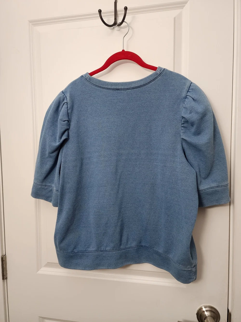 Express Blue Puff Sleeve Sweatshirt